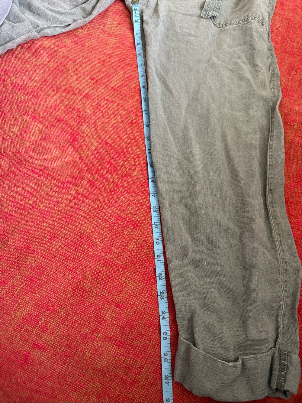 Nicole Miller Olive Green Linen Blend Women’s Belted Cargo Pants, size L, EUC! - Picture 9 of 12